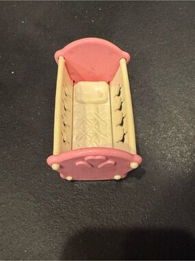 Fisher price loving family Pink and Cream Doll Cradle/bassinet